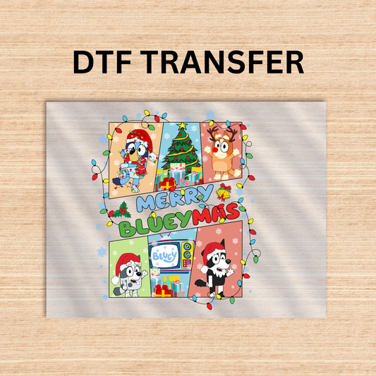 Bluey style 5 DTF transfer