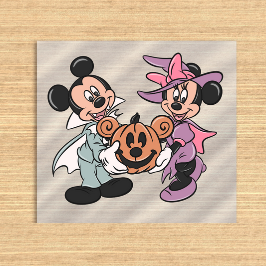 Mickey And Minnie Halloween Dtf transfer