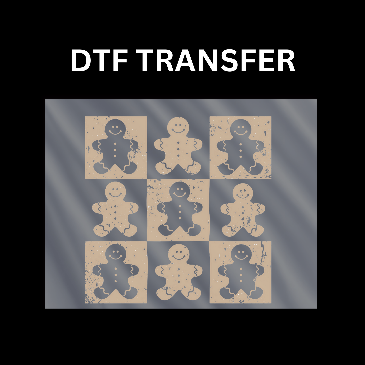 Distressed Gingerbread Dtf transfer