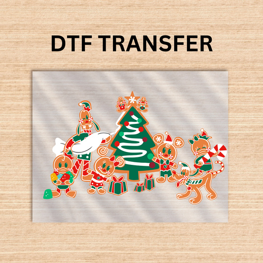 Gingerbread Mickey and friends DTF transfer