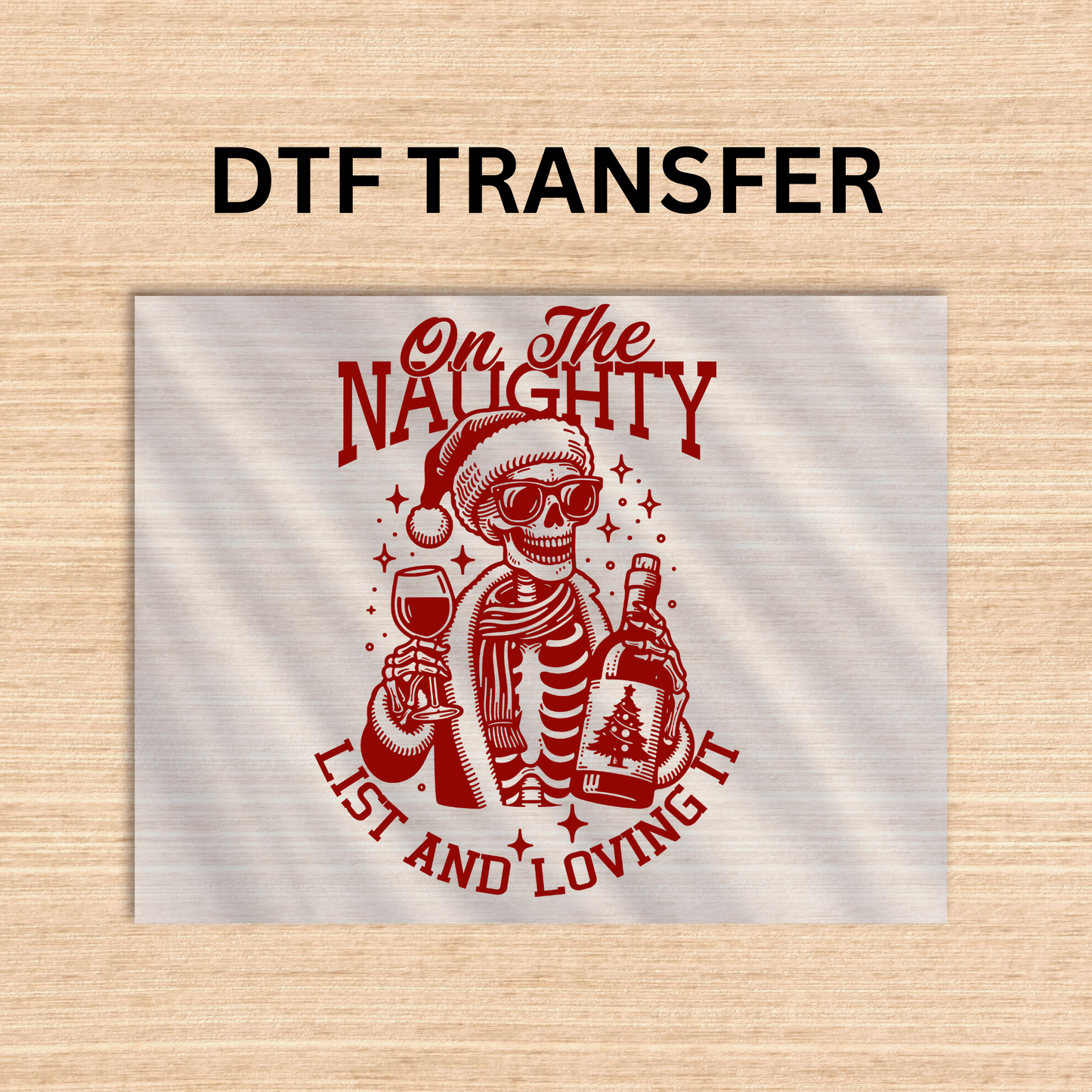 On the Naughty List Dtf transfer