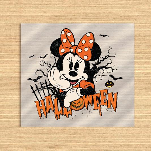 Distressed Minnie Halloween Dtf transfer